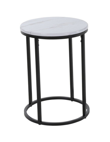 Bijzettafels -  Marmerlook -  wit - 40xH50 en...