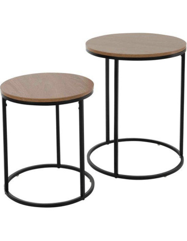 Bijzettafels -  Hout - 40xH50 en 30xH40 cm