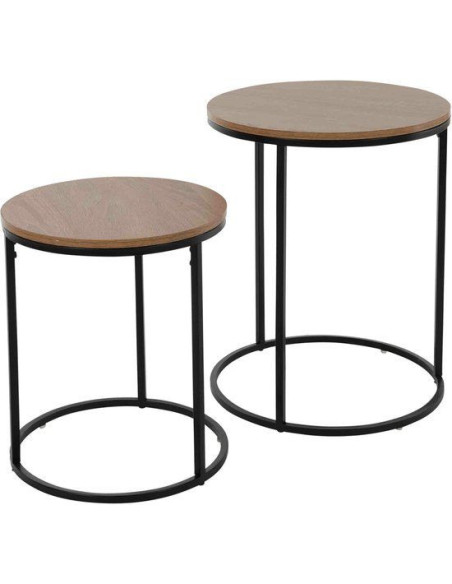 Bijzettafels -  Hout - 40xH50 en 30xH40 cm