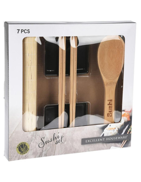 Sushi Set - Bamboe + Keramiek - voor 2 personen