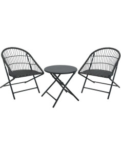 Bistroset - 3-Delig - Tuinset met Bijzettafel - Metaal -... 2