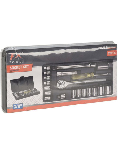 Dopsleutelset - Doppendoos - 20-delig