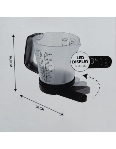 Keukenweegschaal met Maatbeker - 1200 ml - tot...