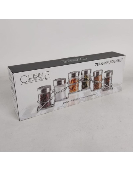 Kruidenset - 7 delig - RVS en glas