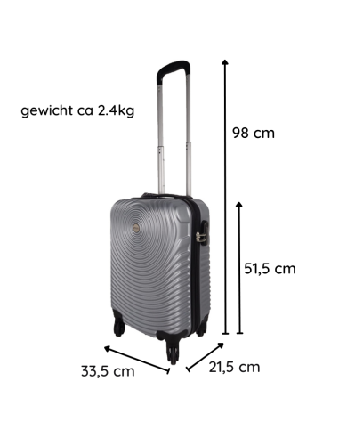 Ceruzo Handbagage Koffer - 51.5 cm - Grijs