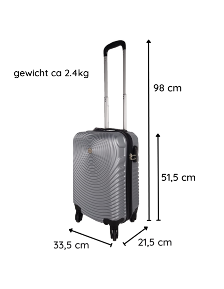 Ceruzo Handbagage Koffer - 51.5 cm - Grijs