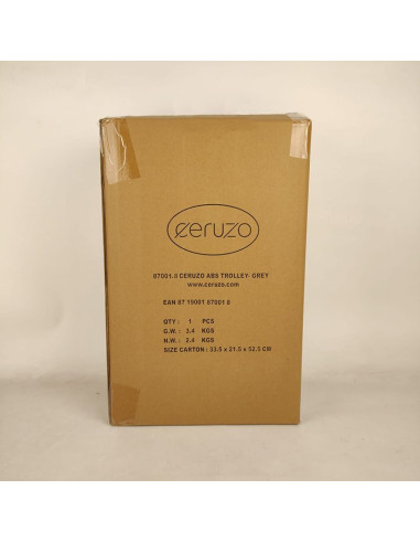 Ceruzo Handbagage Koffer - 51.5 cm - Grijs