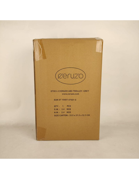 Ceruzo Handbagage Koffer - 51.5 cm - Grijs