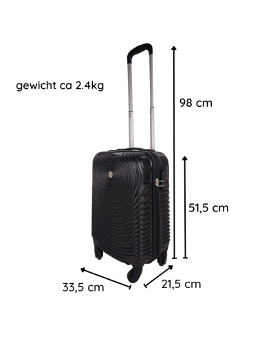 Ceruzo Handbagage Koffer - 51.5 cm - Zwart