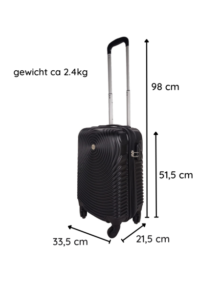 Ceruzo Handbagage Koffer - 51.5 cm - Zwart