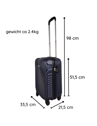 Ceruzo Handbagage Koffer - 51.5 cm - Blauw