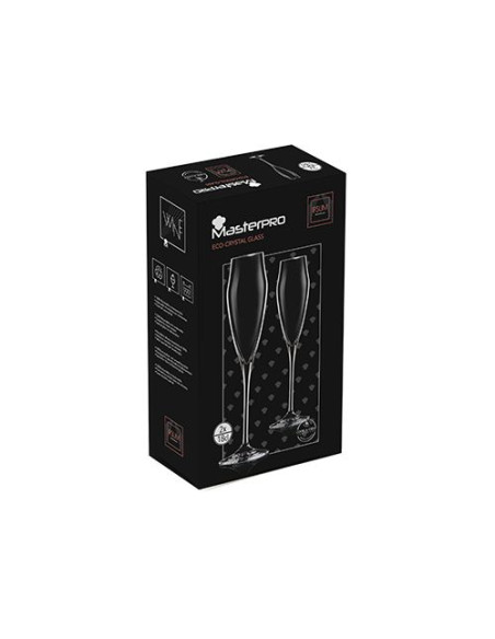 Bergner Masterpro Wijnglazen - Fluitglazen - 18.2cl - Kristalglas - 2 stuks