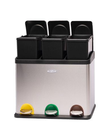 Ceruzo Prullenbak afvalscheiding met 3 vakken -...