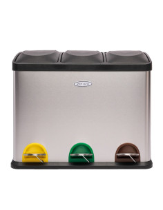 Ceruzo Prullenbak afvalscheiding met 3 vakken - 3x15L - RVS 2