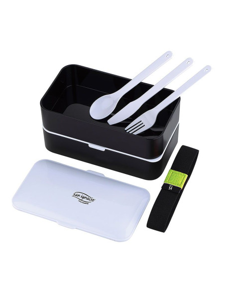 San Ignacio Lunchbox - 2 laags - met bestek - kunststof