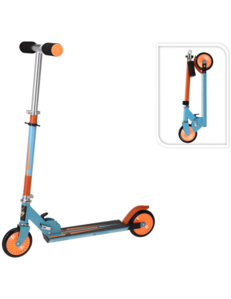 XQ Max Opvouwbare Step met Voetrem - blauw met oranje