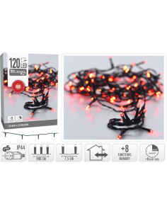 Kerstverlichting 120 led- 9m - rood - Timer -... 2