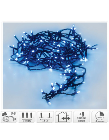 Kerstverlichting 320 led- 24m - blauw - Timer -...