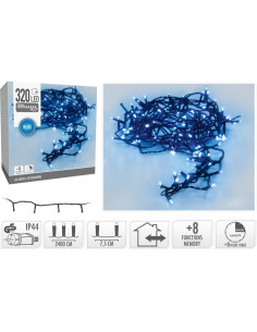 Kerstverlichting 320 led- 24m - blauw - Timer -... 2
