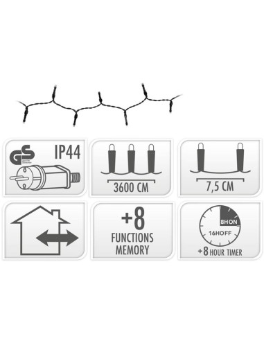 Kerstverlichting 480 led- 36m - wit - Timer -...