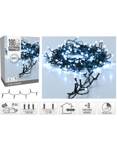 Kerstverlichting 180 led- 13.5m - wit - Timer -...