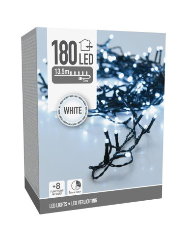 Kerstverlichting 180 led- 13.5m - wit - Timer -...