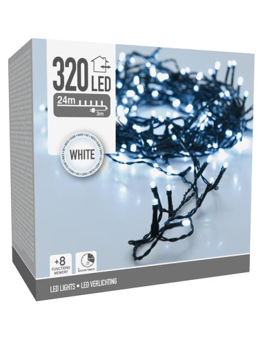 Kerstverlichting 320 led- 24m - wit - Timer -...
