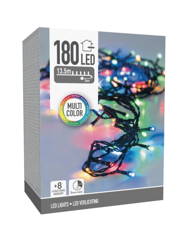 Kerstverlichting 180 led- 13.5m - multicolor -...