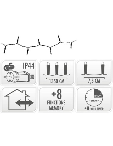 Kerstverlichting 180 led- 13.5m - multicolor -...
