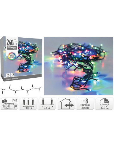 Kerstverlichting 240 led- 18m - multicolor -...