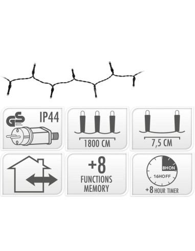Kerstverlichting 240 led- 18m - multicolor -...