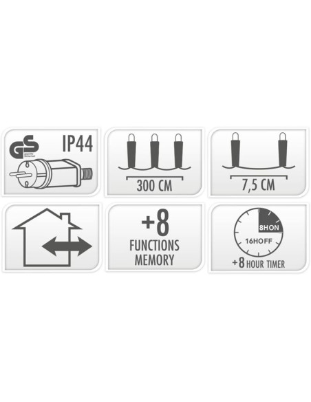 Kerstverlichting 120 led- 9m - three tone traditional - Timer - Lichtfuncties - Geheugen - Buiten