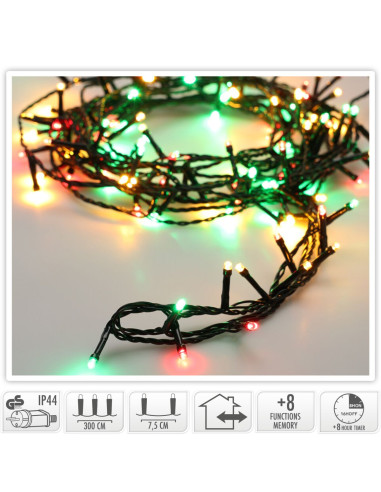 Kerstverlichting 180 led- 13.5m - three tone...