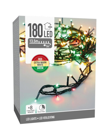 Kerstverlichting 180 led- 13.5m - three tone...