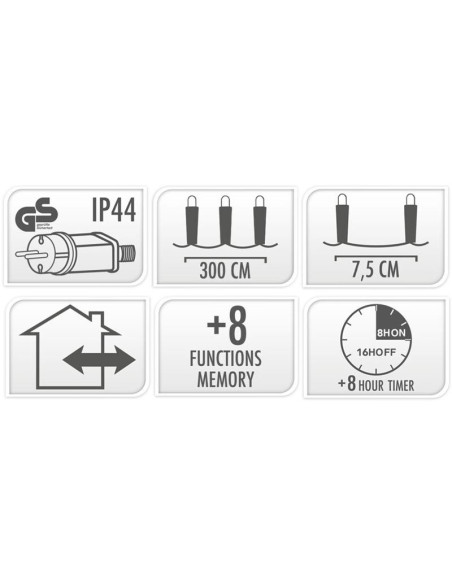 Kerstverlichting 180 led- 13.5m - three tone traditional - Timer - Lichtfuncties - Geheugen - Buiten
