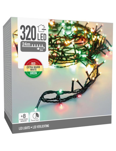 Kerstverlichting 320 led- 24m - three tone...