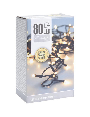 Kerstverlichting 80 led- 6m - extra warm wit -...