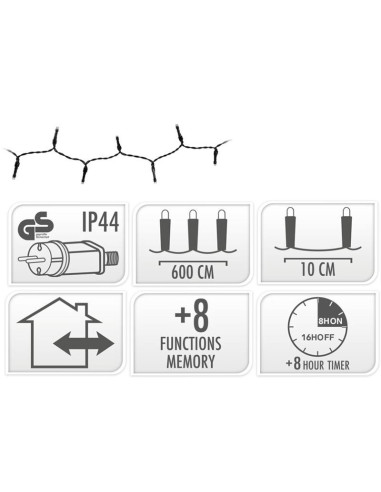Kerstverlichting 80 led- 6m - extra warm wit -...