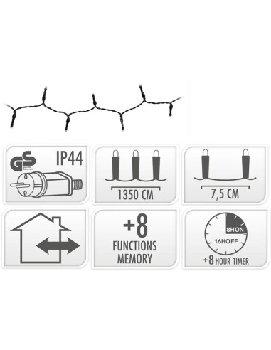 Kerstverlichting 180 led- 13.5m - extra warm...