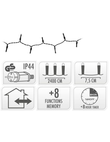 Kerstverlichting 320 led- 24m - extra warm wit...