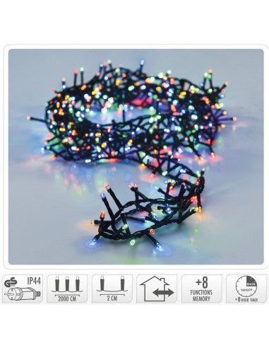 Microcluster - 1000 led - 20m - multicolor -...