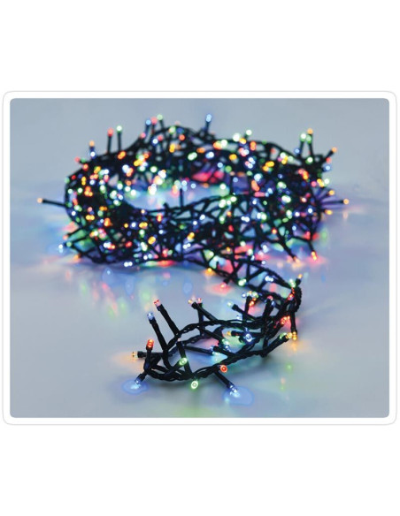 Microcluster - 1200 led - 24m - multicolor - Timer - Lichtfuncties - Geheugen - Buiten