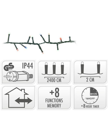 Microcluster - 1200 led - 24m - multicolor -...