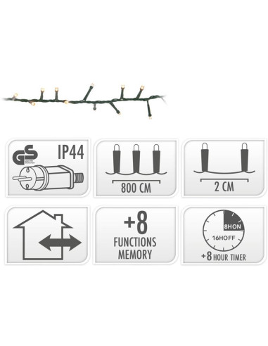 Microcluster - 400 led - 8m - warm wit - Timer...