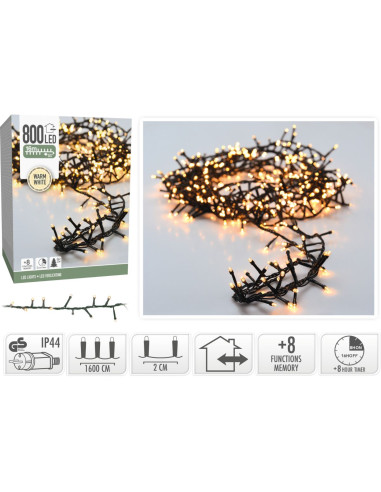 Microcluster - 800 led - 16m - warm wit - Timer...