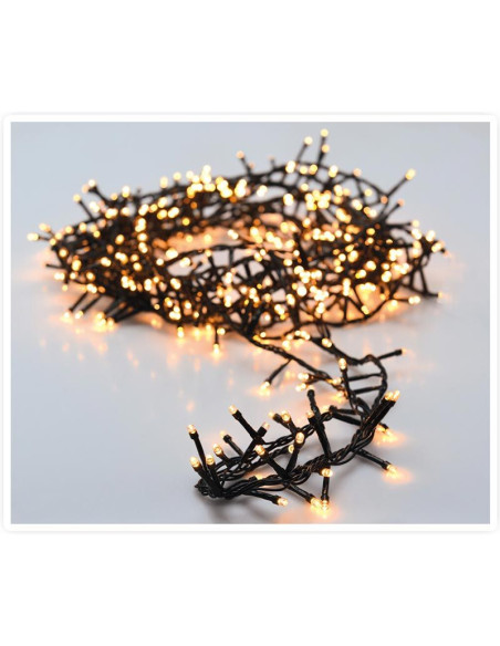 Microcluster - 800 led - 16m - warm wit - Timer - Lichtfuncties - Geheugen - Buiten