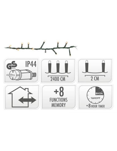 Microcluster - 1200 led - 24m - warm wit -...