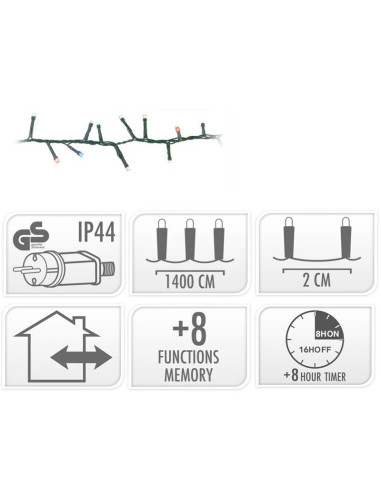 Microcluster - 700 led - 14m - multicolor -...