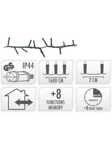 Microcluster - 800 led - 16m - multicolor -...