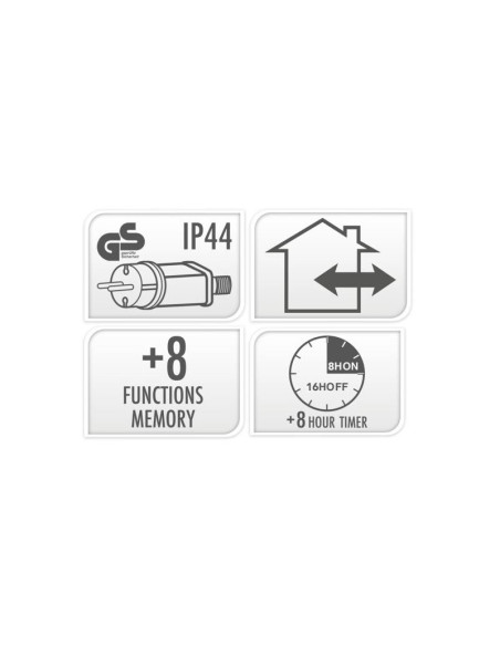 Microcluster - 400 led - 8m - extra warm wit - Timer - Lichtfuncties - Geheugen - Buiten